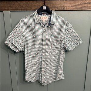 Original Penguin Men's Short Sleeve Polka Dot Shirt - Blue and Red